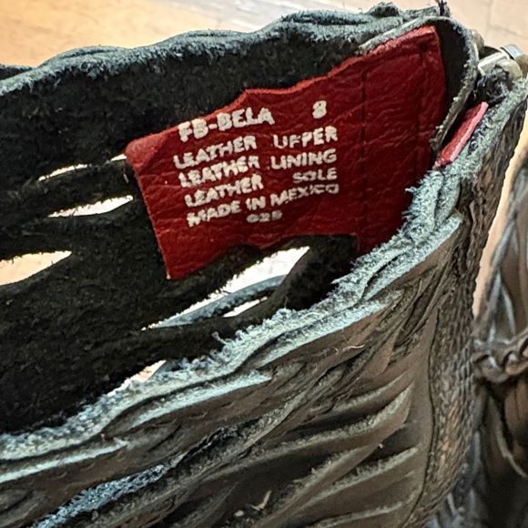 Black Freebird Bela Braided Ankle Peep Toe Huarache Booties Sz 8 - Picture 9 of 11